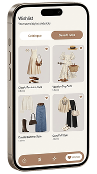 Wishlist and saved items app screen